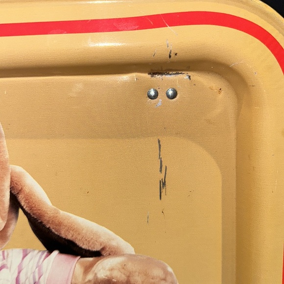 Vintage Gantz Bros. Wrinkles TV Tray 1984 Plush Toys Graphics Tin With Legs - Picture 3 of 7